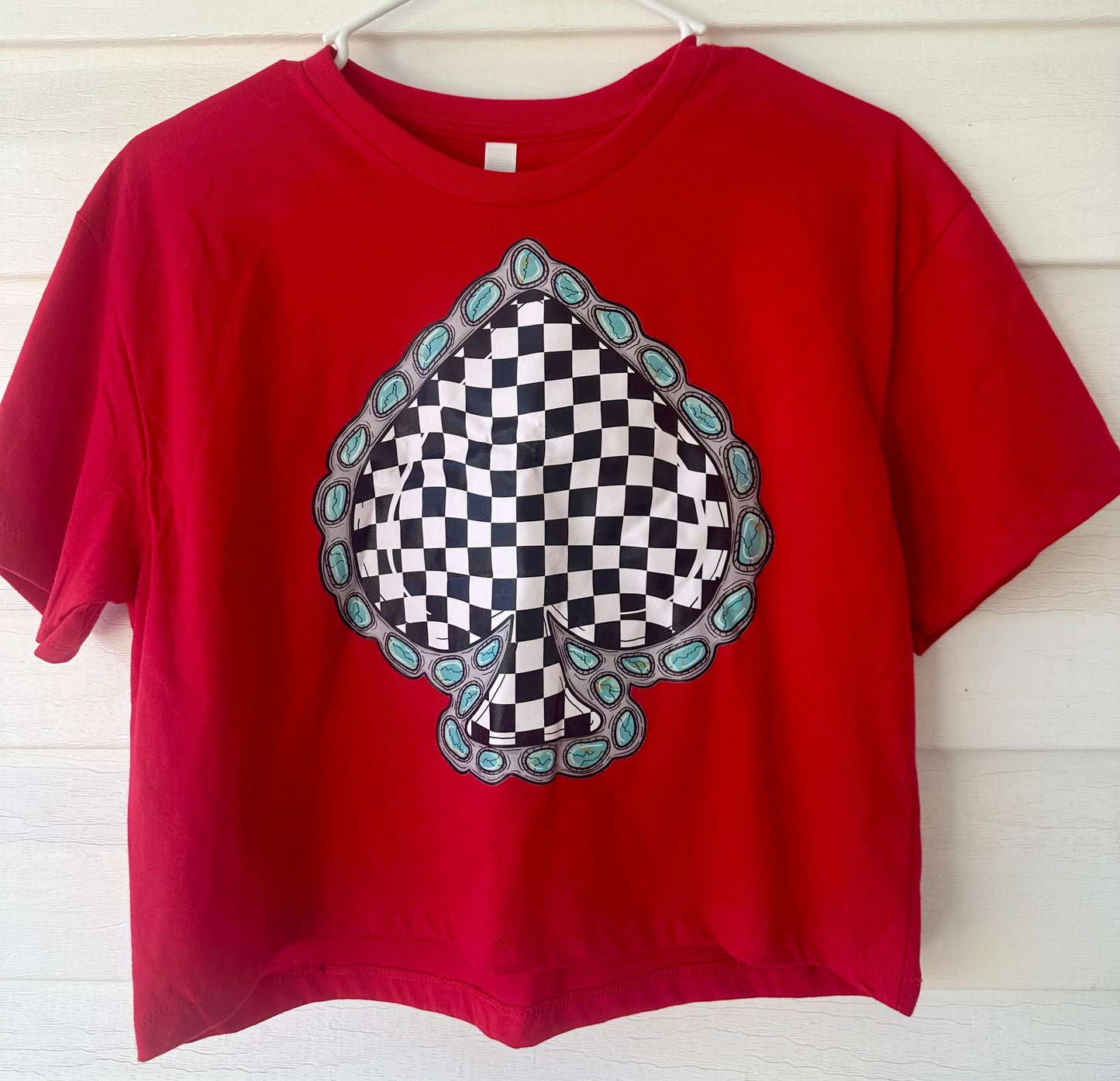 Medium Checkered Spade Crop Top