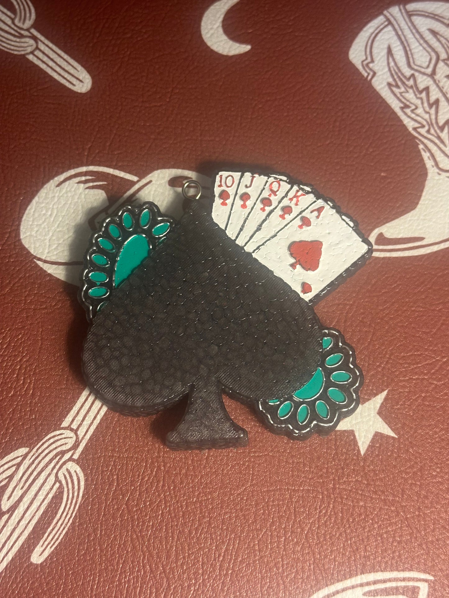 Spade with Cards Car Freshie (White Lava)