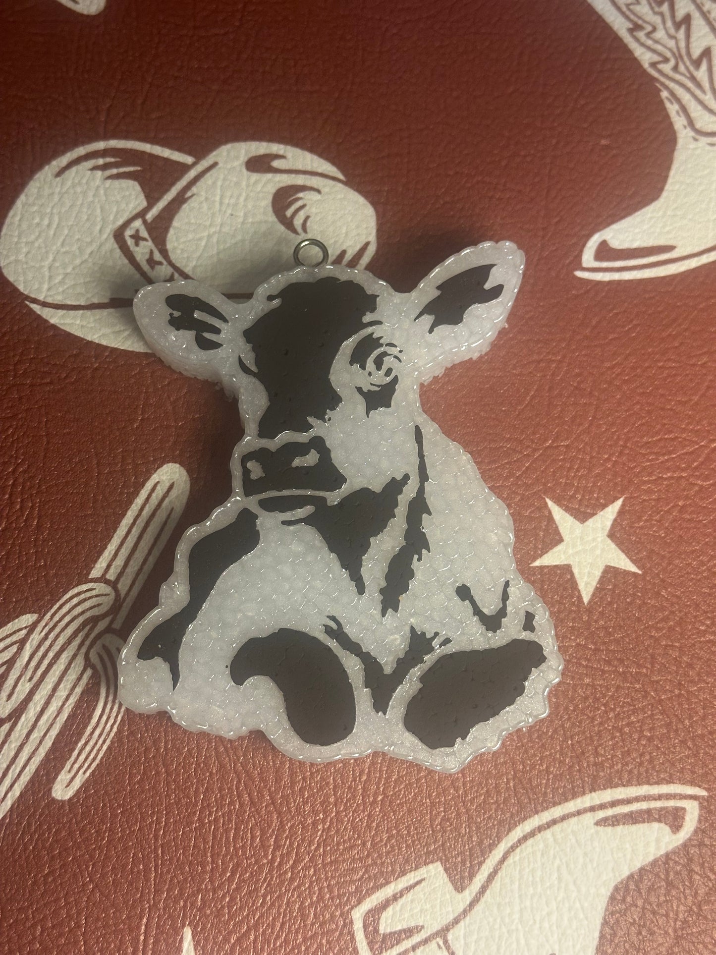 Cow Car Freshie (Strawberry Leather)