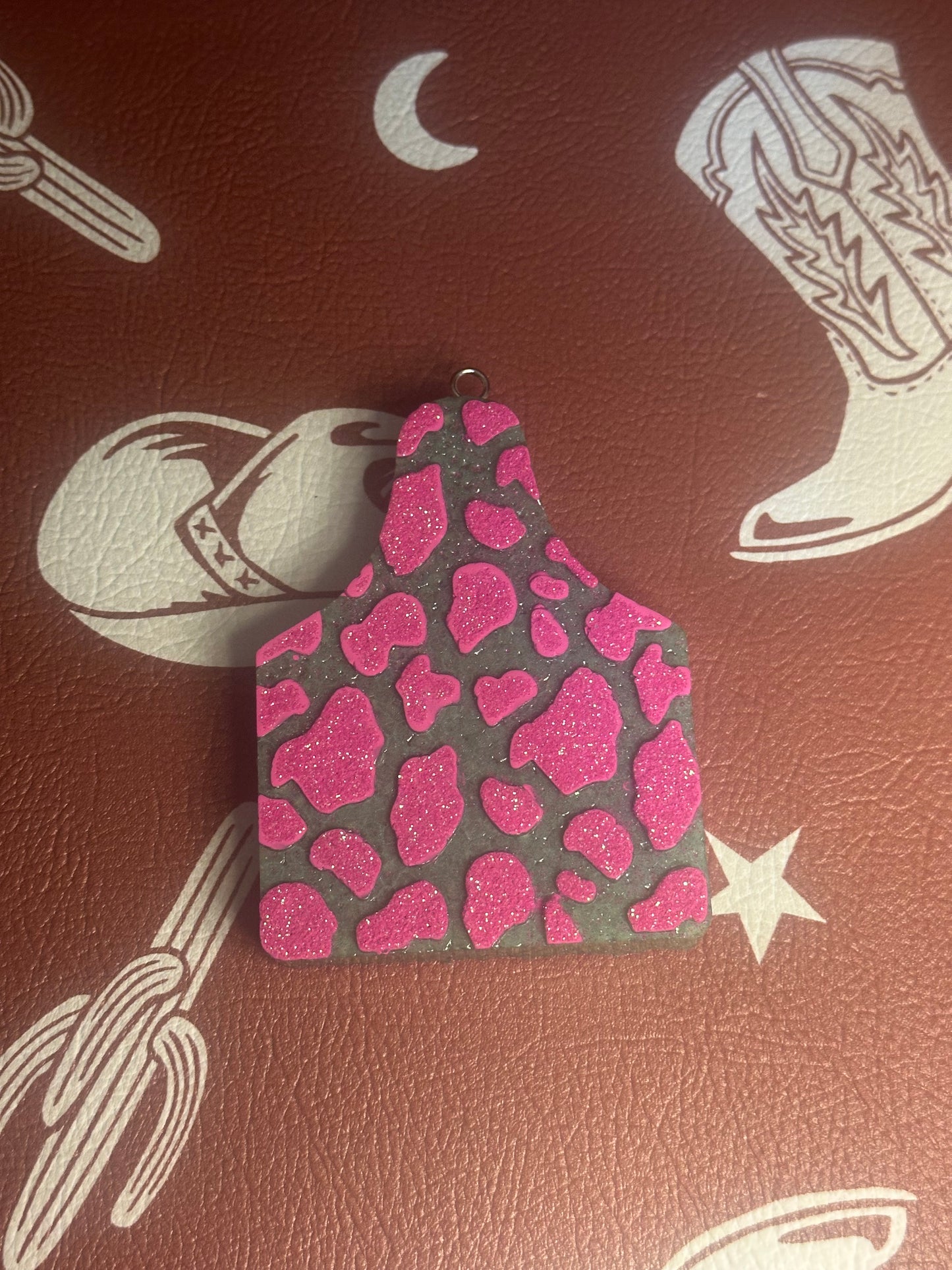 Cow Tag Car Freshie (Strawberry Leather)