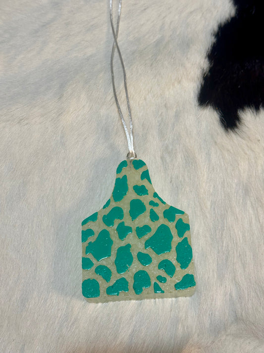 Teal Cow Tag Freshie (Butt Naked)